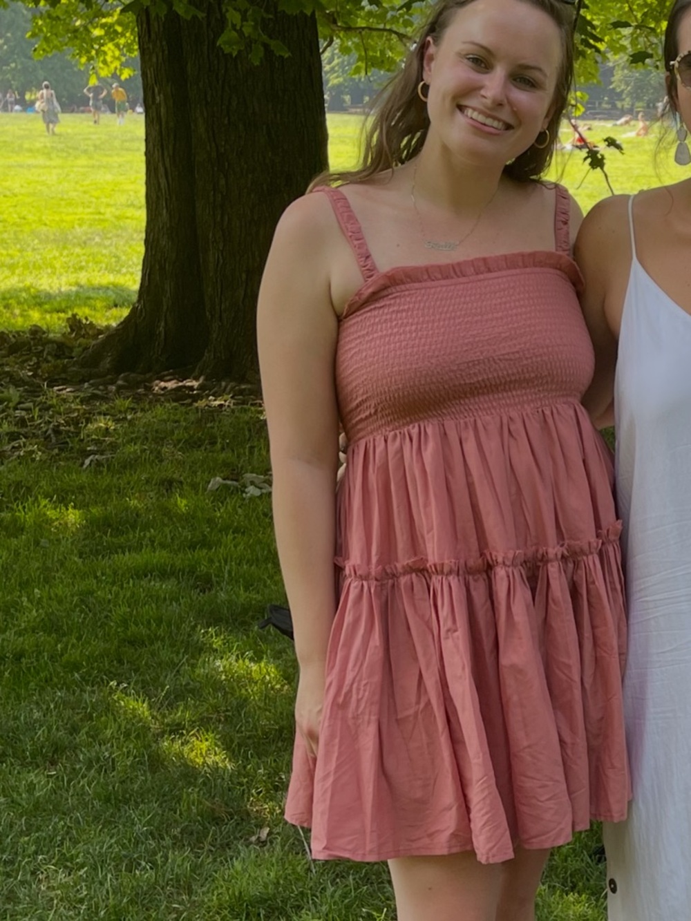 Smocked Strappy Dress in Dusty Rose
